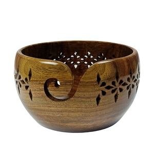 Traditional Wooden Bowl <b>Dinnerware</b> Fruits Salad Soup Serving Bowl Home Kitchenware Tabletop Restaurant Wedding Gift - Product Image 1