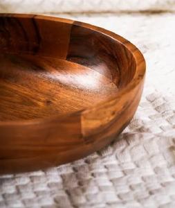Bol de service en bois d'acacia rustique de fabrication à bas prix ODM OEM bol de service à salade articles de cuisine en gros - Product Image 2