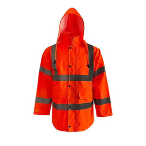 เสื้อแจ็คเก็ตนิรภัยสะท้อนแสง เสื้อผ้าทำงานแบบมองเห็นได้ชัดเจน ป้องกันภัยกลางแจ้ง เสื้อแจ็คเก็ตนิรภัย - Product Image 3