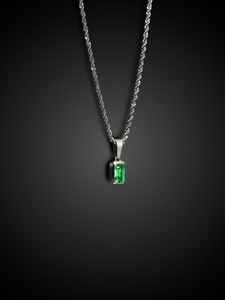 Collar de piedras preciosas con estilo Esmeralda verde para hombre, colgante chapado en oro de 18 quilates, joyería Unisex, regalo elegante para él - Product Image 2