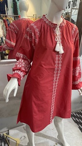 Blusas de mujer con bordado floral étnico de talla única, camisas, blusas Vintage con borlas y cordones, Blusa de manga larga, Blusas bohemias - Product Image 2