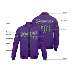 Veste universitaire en laine personnalisée en gros avec logo brodé col montant manche en cuir pour les écoles et les équipes sportives MCACVJ15 - Product Image 4