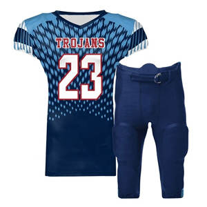 Uniformes de football américain unisexes personnalisés respirants, tailles XL et plus, maillots personnalisés avec des motifs imprimés, antibactériens, séchage rapide, vêtements de sport - Product Image 5