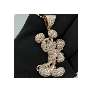 La mayoría de las ventas de oro rosa de 14kt VS Si Diamond Pendant Lab-CVD Made HipHop Style From India - Product Image 2