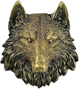 Escultura de Pared de Cabeza de Lobo de Bronce Hecha a Mano, Decoración Animal Tradicional para Sala de Estar, Arte Moderno, Decoración de Pared con Diseño de Toro - Product Image 1