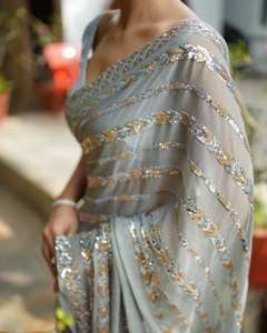 Ropa de fiesta Premium Colección de Sari bordada Georgette elegante disponible a precio mayorista para ropa de boda y fiesta - Product Image 4