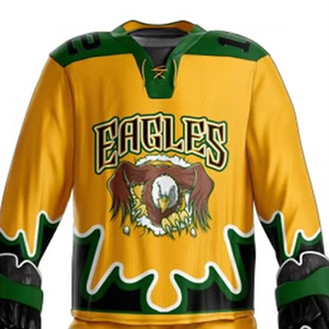 Conjuntos de uniformes de hockey sobre hielo Ce, calidad Premium, diseño Vintage, impresión por sublimación, 100% poliéster, transpirable, secado rápido para hombres - Product Image 4
