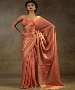 ESPACE DE LUXE SOIE JARKAN DIAMANT TRAVAIL SAREE AVEC BLOUSE INCOSSÉE VÊTEMENT VÊTEMENT ETHNIQUE SOIRÉE PRIX DE GROS saree - Product Image 5