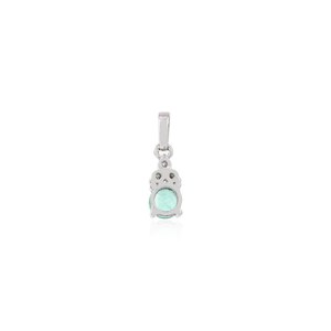 Natural Round Emerald Solid 925 Sterling <b>Silver</b> Minimalist Pendant May <b>Birthstone</b> <b>Necklace</b> Gift For Her - Product Image 4