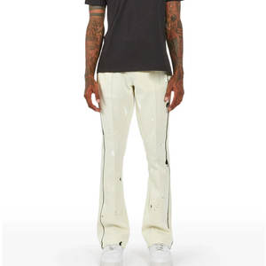 Pantalon empilé taille haute anti-rides pour hommes, pantalon de travail évasé avec fermeture à cordon, vêtements de rue, pantalons de survêtement pour jogging - Product Image 3