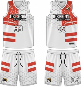 Maillot de basket-ball unisexe personnalisé en gros de haute qualité 100% polyester 300g imprimé par transfert de chaleur respirant antibactérien rapide - Product Image 1