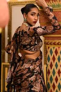 Premium New 1 Minute Ready to Wear Georgette Saree Collection Temporada de verano Hermoso estampado con cinturón elegante - Product Image 5