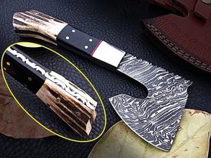 Industrial Grade Damascus Steel <b>Axe</b> DIY Carbon Steel Chopper with <b>Wood</b> Handle for Camping Outdoor Hunting <b>Cutting</b> - Product Image 2