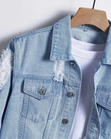 Veste bomber en toile denim unisexe tendance nouvelle collection - Style vintage Logo avant Taille plus