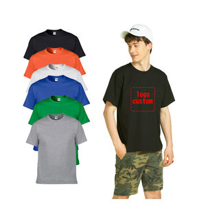 Vente en gros de t-shirts avec logo personnalisé 100% pur coton t-shirts unis à col rond de qualité supérieure pour hommes - Product Image 3