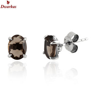 Antique earrings 925 sterling <b>silver</b> natural garnet hexagon shape gemstone <b>stud</b> earring ready stock manufacture wholeasle - Product Image 5