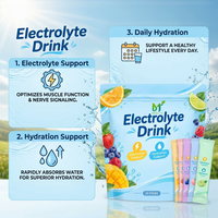 Sachets de poudre d'électrolytes OEM, formule personnalisée, saveur sur mesure, marque privée, complément alimentaire, 25 bâtonnets