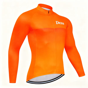 Maillot de cyclisme à manches longues personnalisable avec logo, vente en gros OEM, haute élasticité, anti-frottement, coupe ergonomique pour équipes de club et VTT - Product Image 1