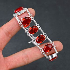 สร้อยข้อมือพลอยโกเมนสีแดงจากแล็บแฮนด์เมดได้รับการรับรองจาก IGI เงินชุบ925ของขวัญแต่งงานสไตล์หรูหราสำหรับผู้หญิง - Product Image 6