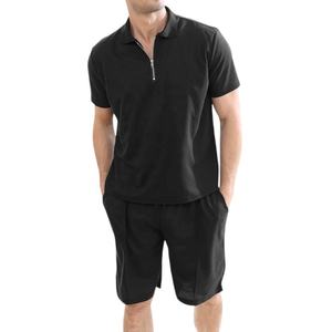 2025ใหม่ชุดจ๊อกกิ้ง2ชิ้นชุดฤดูร้อนผ้าฝ้ายระบายอากาศได้ดีชุดสั้นสำหรับผู้ชายชุดฤดูร้อนระบายอากาศ - Product Image 1