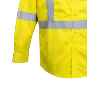 Camisa de algodón de manga larga para hombre, camisa con bolsillo izquierdo y derecho, ignífuga, 2023 - Product Image 3