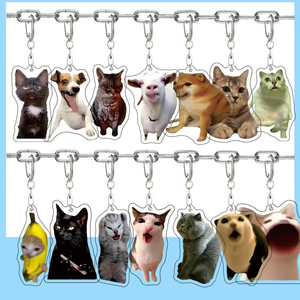 Llavero Acrílico Moderno Personalizable de Dibujos Animados, Doble Cara, Transparente, Bonito Adorno para Bolsos, Ecológico, con Diseños de Gatos, Perros, Reptiles y Aves - Product Image 2