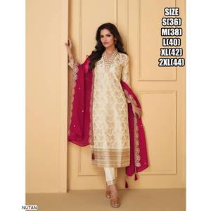 Traje festivo indio para mujer para boda y fiesta festiva Kurti Pant y dupatta set lentejuelas piedra bordado borlas - Product Image 1