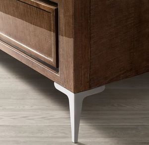 Lit en bois massif avec cadre en panneaux et pieds métalliques, taille King/Queen, avec tête de lit en cuir – Meilleures ventes - Product Image 6