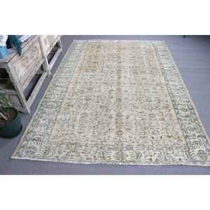 Alfombra Turca Vintage, Alfombra de 6x8.8 pies, Alfombra de Lana con Puntos Azules - Product Image 3