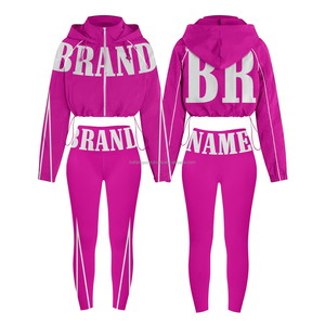 2025 grande taille femmes sport coupe-vent piste ensemble couleur personnalisée 100% coton meilleure qualité OEM sport coupe-vent ensemble pour les femmes - Product Image 3