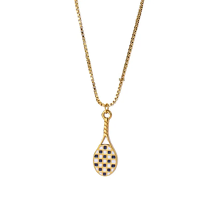 Collar con Colgante de Raqueta de Tenis, Chapado en Oro, Cadena de Acero Inoxidable 304, Joyería para Mujer, Diseño Geométrico, Perfecto para Uso Diario - Product Image 5