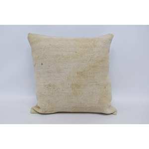 Beige Wool Kantha Patchwork <b>Pillow</b> 18x18 Inch Luxury Rustic Square <b>Throw</b> <b>Pillow</b> Woven Vintage Fluffy Portable Bedding Christmas - Product Image 1