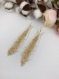 <b>Handmade</b> Multicolor Nation Bohemian Style Seed Bead <b>Earrings</b> Long Beaded Tassel <b>Earrings</b> - Product Image 6