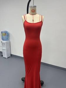 2025 spectacle col haut côtelé manches longues robe Maxi logo personnalisé 2 pièces femmes robe modeste vin salon Maxi robe automne hiver - Product Image 5