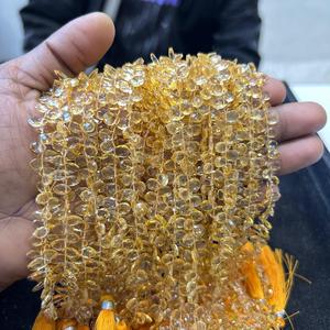 Cuentas de forma de pera facetadas de citrino, piedras preciosas de citrino amarillo, Briolette 6x9-7x10mm, fabricación de joyas de pera citrino, cuentas de piedra - Product Image 6