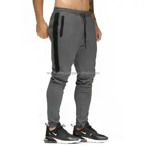 Neue stilvolle graue Farbe mit schwarzem Design Jogging hose für Männer Straight Style Gym Cargo hose Breath able Draw string Taille Jogger