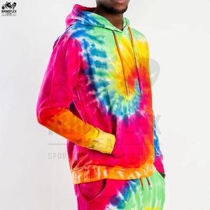 ชุดวอร์มมัดย้อมสำหรับผู้ชายชุดวอร์มผ้าฟลีซแห้งเร็วสีพื้นผูกง่ายสำหรับฤดูหนาว - Product Image 2