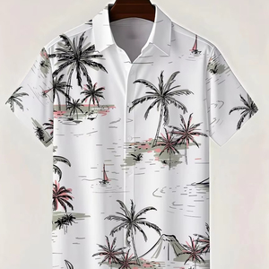 Chemises à col montant imprimées en 3D personnalisées Chemises à séchage rapide en coton biologique de qualité supérieure 2025 Chemises décontractées pour hommes en gros - Product Image 1