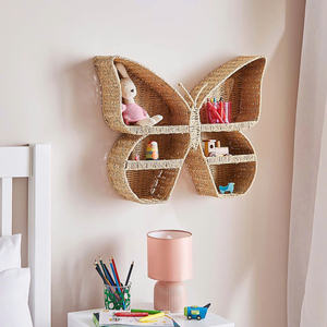 Estante de Pared de Papel con Forma de Mariposa, Elegante Exhibición de Mimbre Tejido a Mano para Decoración de Habitación de Niñas - Product Image 2