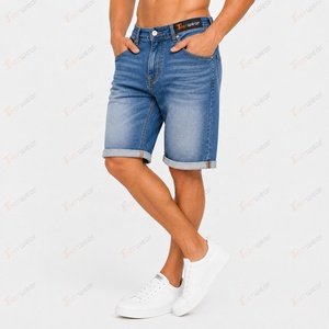 Shorts en jean pour hommes, vente en gros, sur mesure, taille haute, coupe slim, déchirés, décontractés, été, coton extensible - Product Image 2