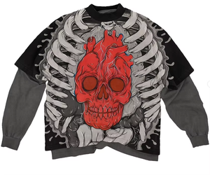 100% algodón de gran tamaño de doble capa Boxy Fit manga larga Camiseta de hombre impresión personalizada patrón de letras precio - Product Image 6