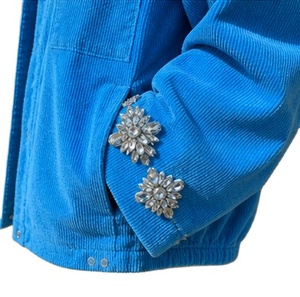 Wholesale Women's Casual Long Sleeve <b>Single</b> Button Corduroy Short Style Solid <b>Quilted</b> Windproof Eco-Friendly 100% Cotton Jacket - Product Image 5