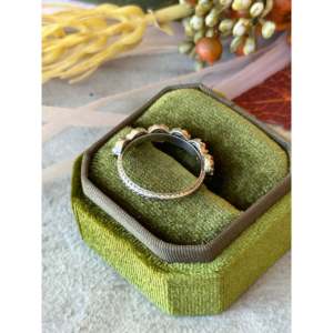 Bague artisanale en turquoise et topaze du Sud-Ouest, coupe ovale, pierre naturelle, sertie de platine - Product Image 5