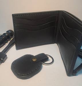 Portefeuille en cuir de vache véritable biofold vintage fait à la main pour hommes, fonction RFID, lin, ouverture courte, cadeau, porte-monnaie - Product Image 1