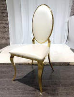 Chaises de banquet empilables en acier inoxydable chromé doré Meubles de salle à manger en métal durable pour mariages et hôtels Design moderne