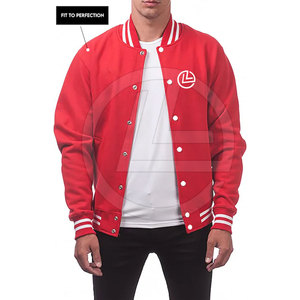 Chaqueta Varsity Personalizada de la Mejor Calidad para Hombre, Estilo Urbano, Cuello Alto, Manga Larga, Color Sólido - Nueva Llegada - Product Image 3