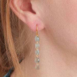Últimos pendientes de plata de ley con estilo personalizables aguamarina natural en forma de guijarro piedra preciosa joyería fina regalo para mujeres - Product Image 2