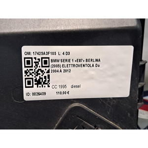 VENTOLA DI RAFFREDDAMENTO MOTORE BMW Serie 1 (E87) 17425 A3F105 diesel 1995 (07>) - Product Image 5