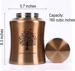 Urnas de árbol de la vida para cenizas humanas-Urnas de cremación para adultos para funeral, entierro o hogar-Cruz (160 pulgadas cúbicas de oro (árbol) - Product Image 3