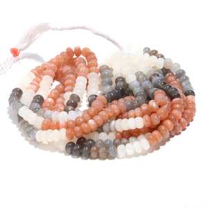 ลูกปัดพลอยมูนสโตนหลายเม็ดเรียบสำหรับทำเครื่องประดับขนาด8-9มม. - Product Image 5